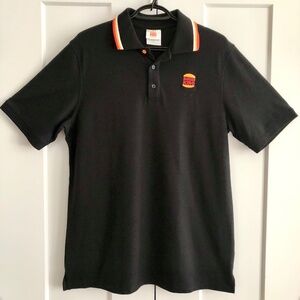 Burger King, Polo Shirt, Adult Unisex M Black Short Sleeve Logo Employee Uniform